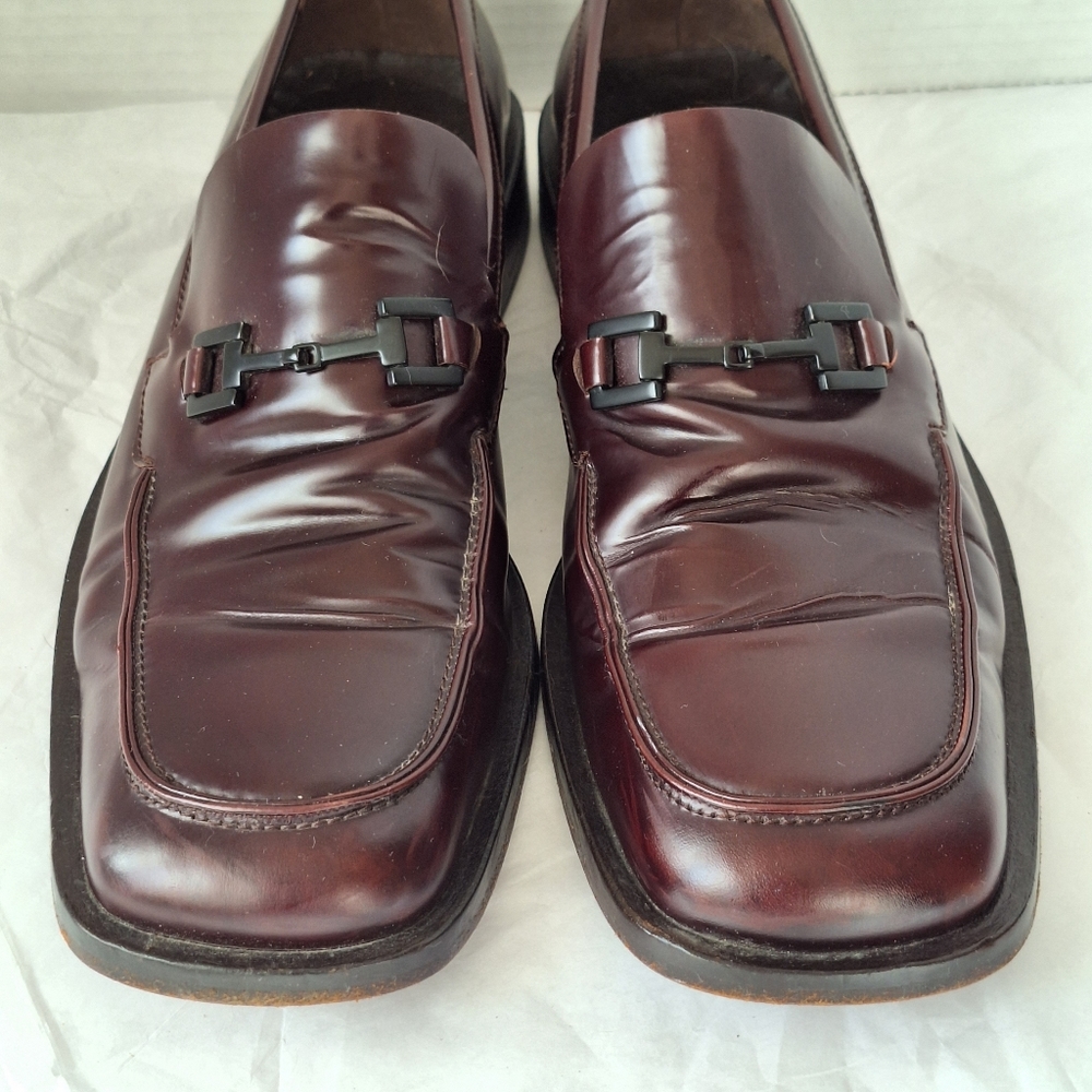 Gucci Men's Burgundy Leather Bit Loafers